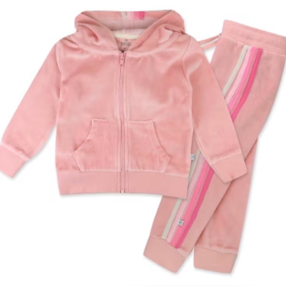 Honest Baby Clothing Pink Outfit. 2 piece. Size 2T. Soft, full zip jacket.